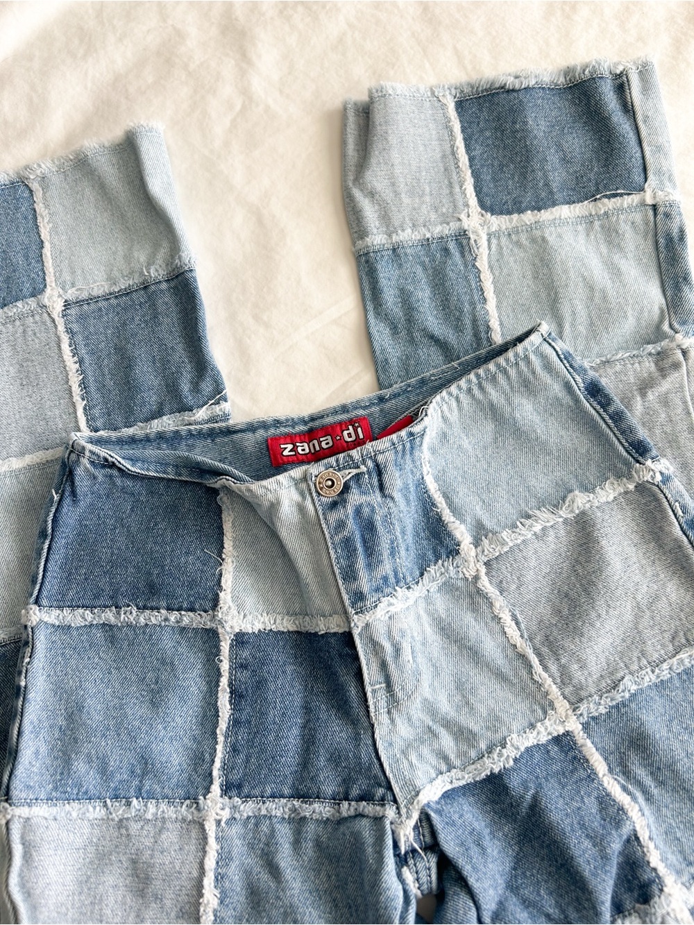 Zana-di Vintage Patchwork Light Wash Denim Pants